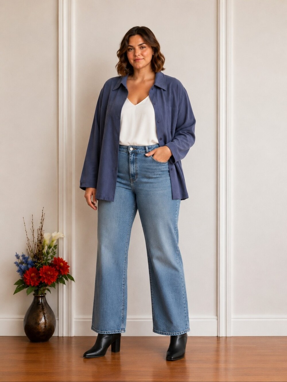 Encore Baby Blue Ultrasuede-Feel Shacket Size 20 Soft Button-Up Jacket